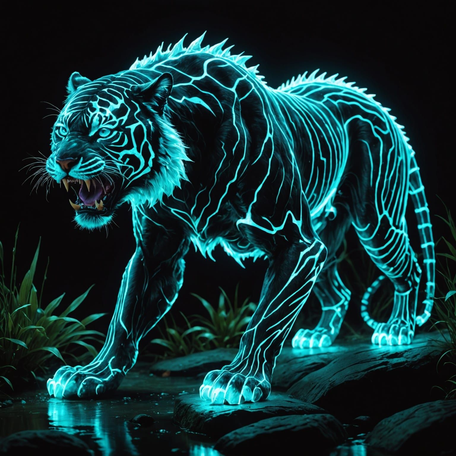 Bioluminescent Magic Tiger Shines in the Dark