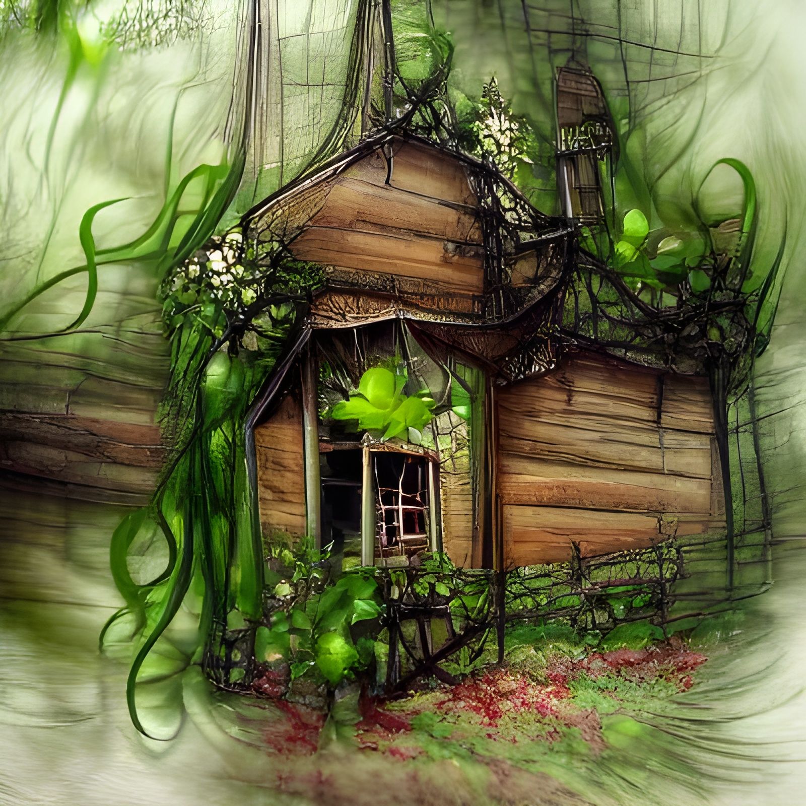 Fairytale Cabin in Overgrown Woods