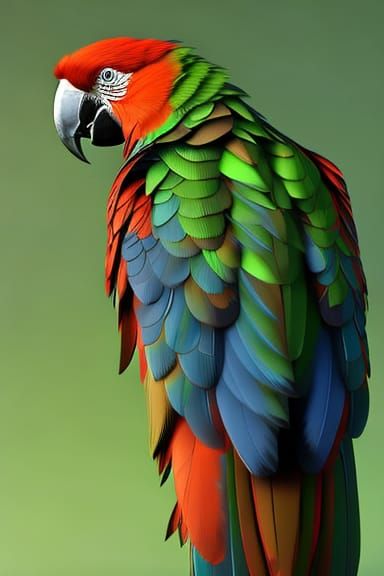 Colorful Macaw Portrait in Hyperdetailed Style