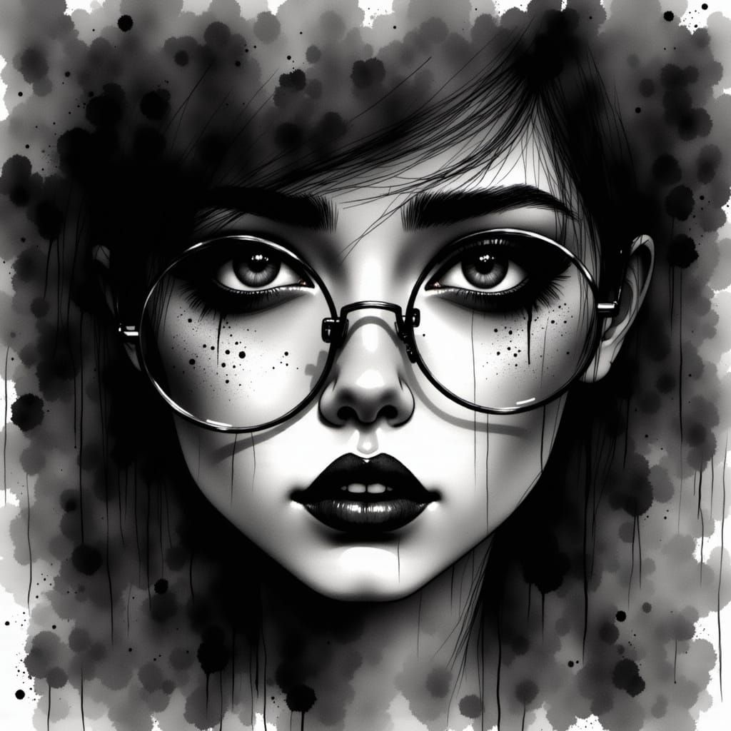 Gothic Portrait in Charcoal Ink