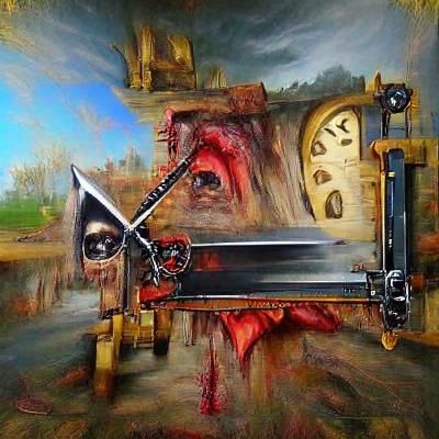 Gothic Executioner with Blood Axe, Renaissance Painting