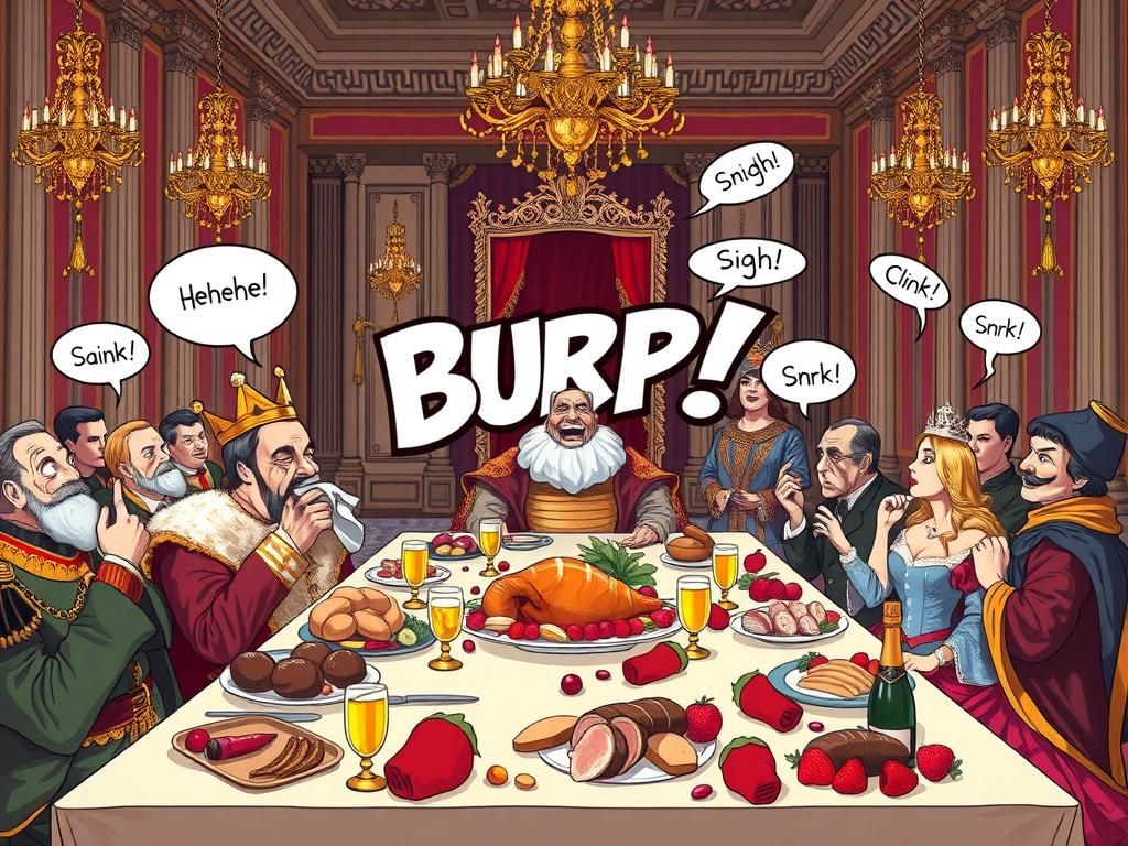 Humorous King Burps at Royal Banquet