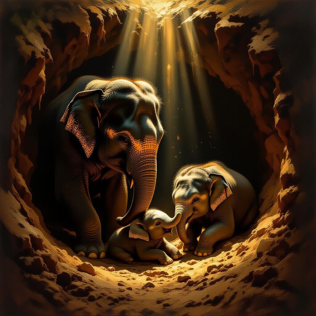 Elephant Mother's Grief Over Fallen Calf