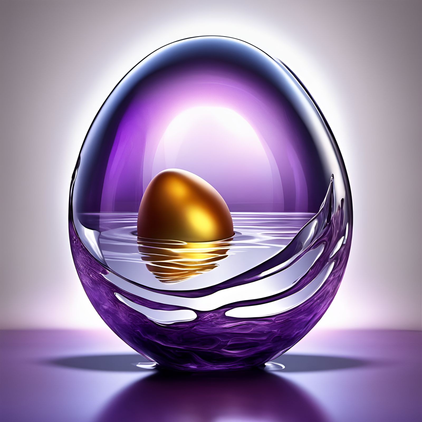 Apple Logo in Broken Eggshell: Holographic Sculpture