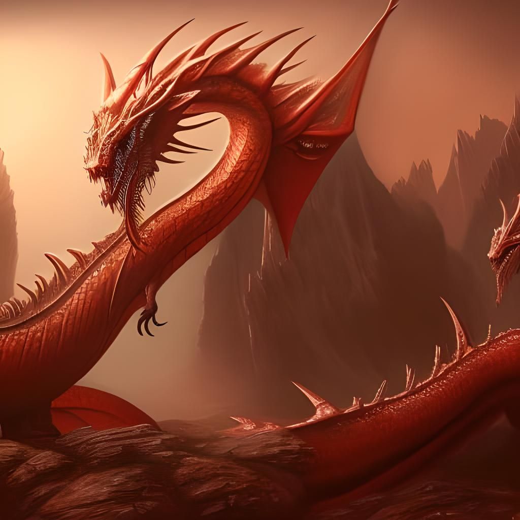 Fantastical Dragons in Detailed Matte Painting Style