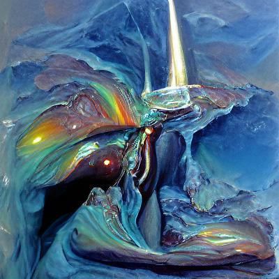 Ethereal Opal Beam as Oil Painting