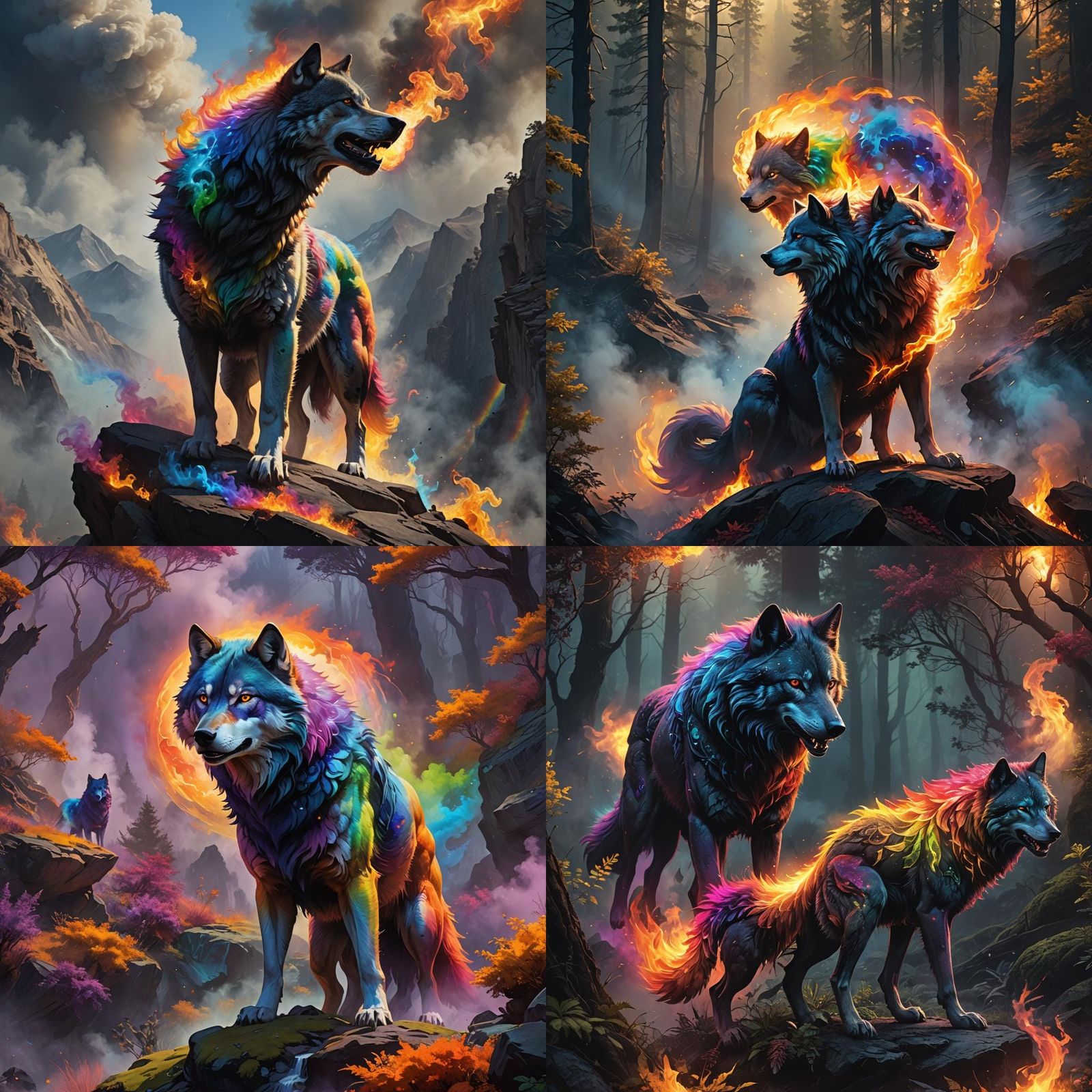 Rainbow Wolf vs Shadow Wolf: Yin Yang Battle