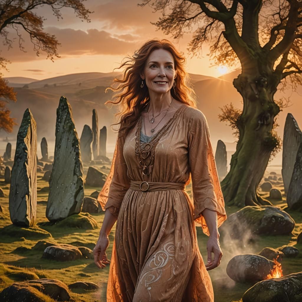 Mystical Woman at Scotland Standing Stones
