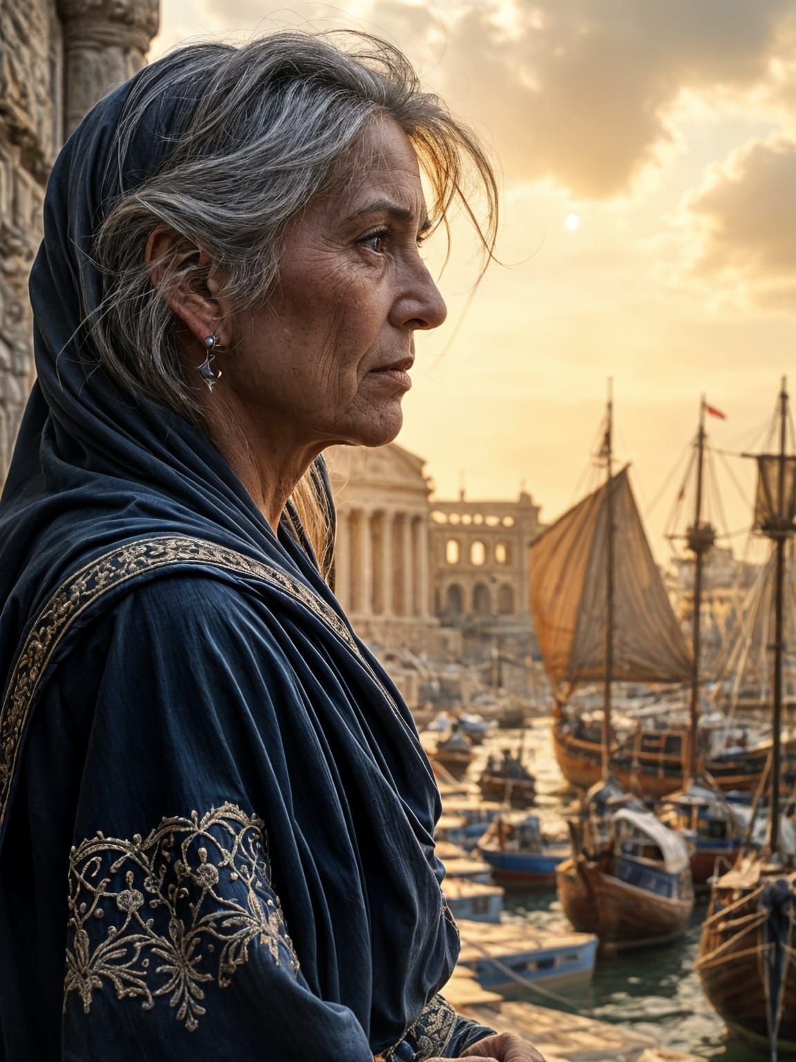 Mysterious Lebanese Seeress in Ancient Harbor