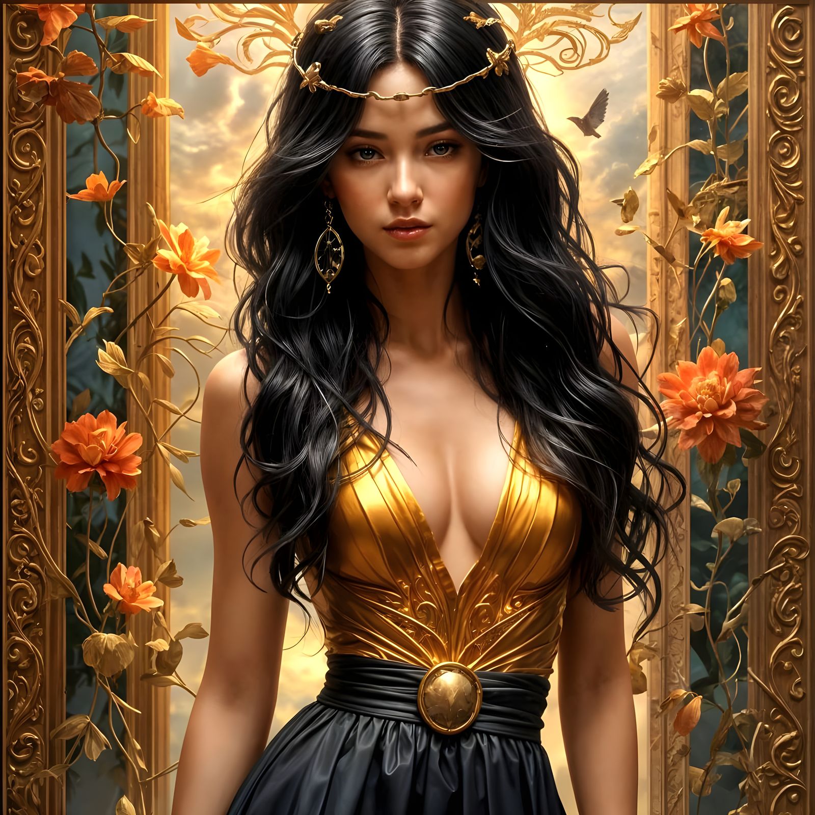 Dreamlike Woman Revealing Sky and Stars