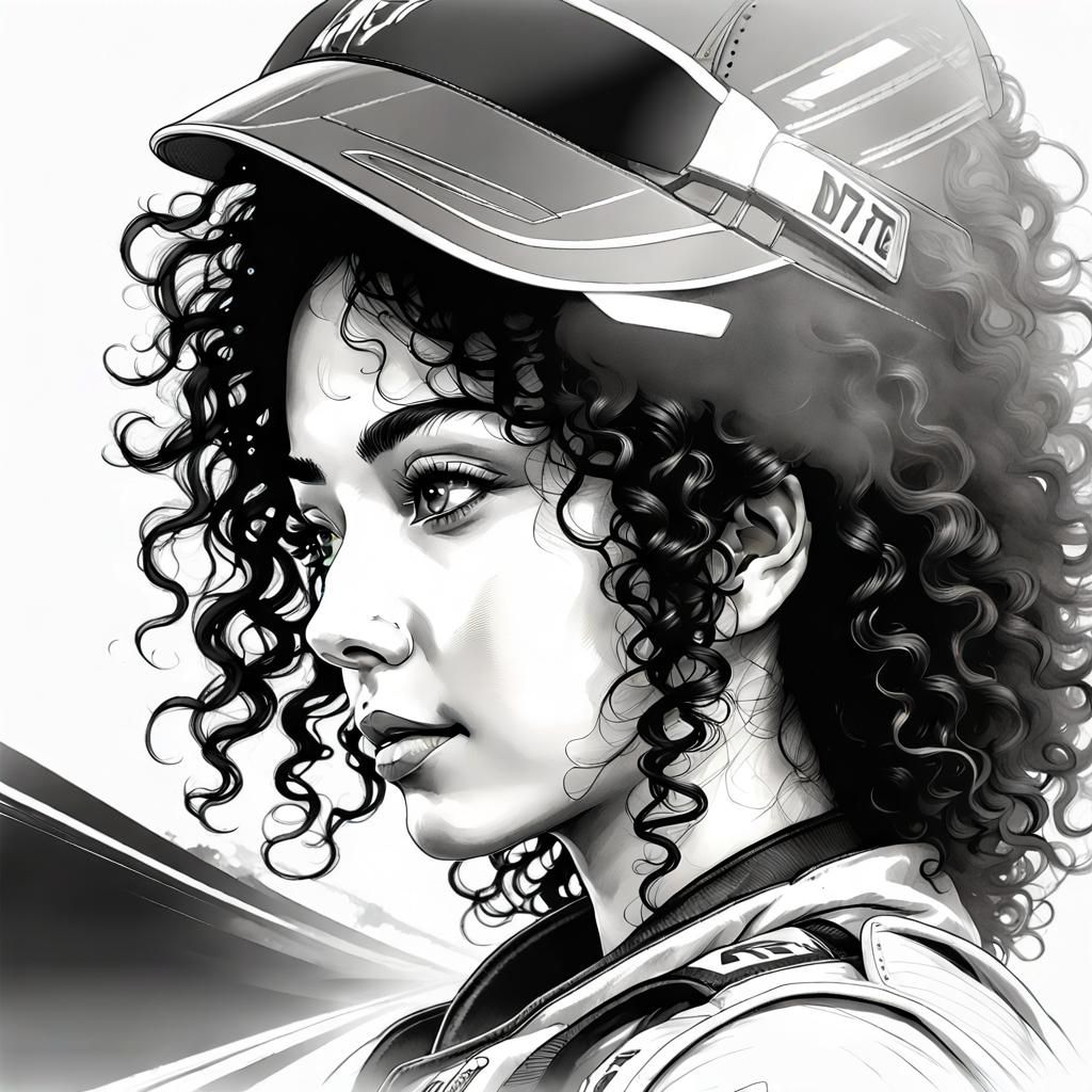 Anime Style Double Exposure Drift Racer Portrait