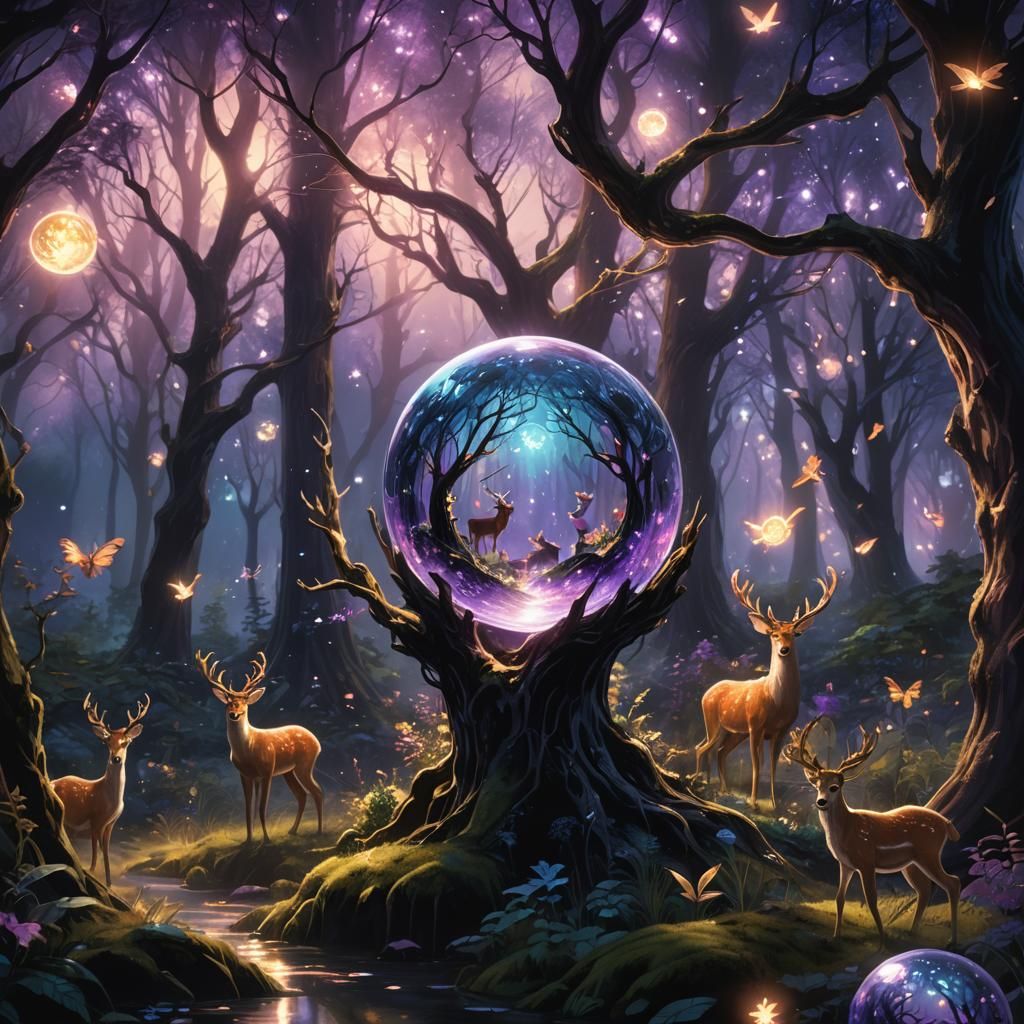 Magical Forest Orb: Fantastical Concept Art