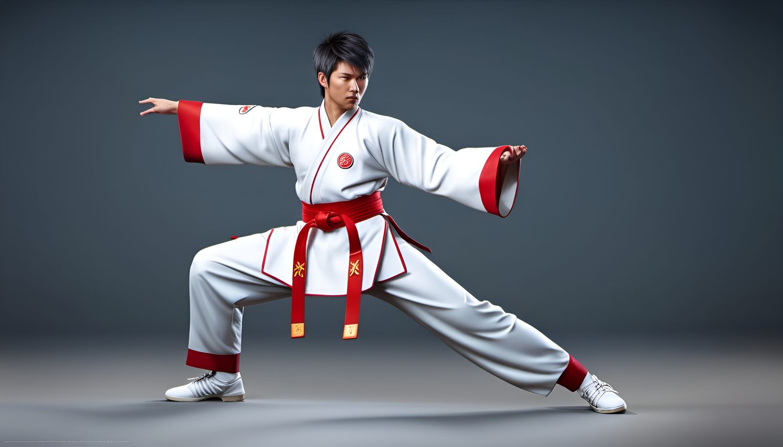 Taichi Master Training Chi in Hyperrealistic Style