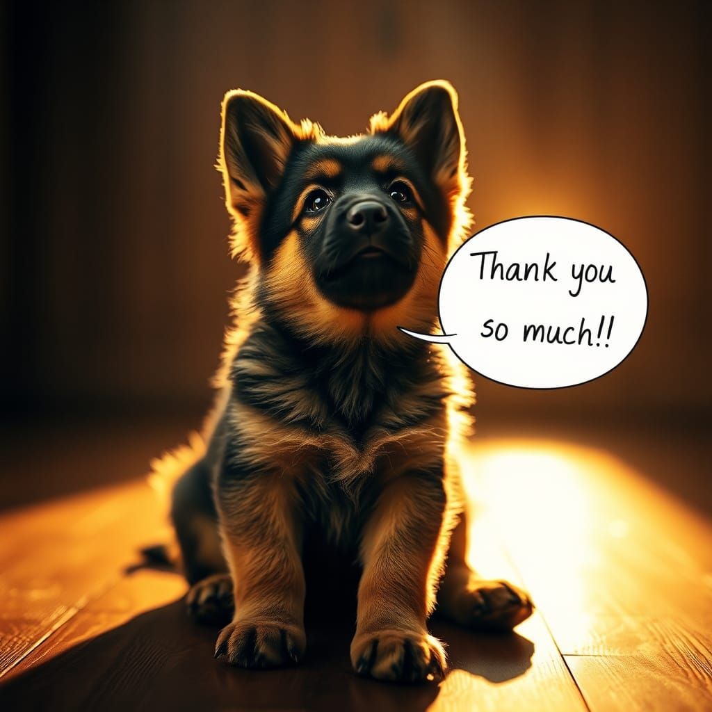 Adorable German Shepherd Puppy Says Thank You
