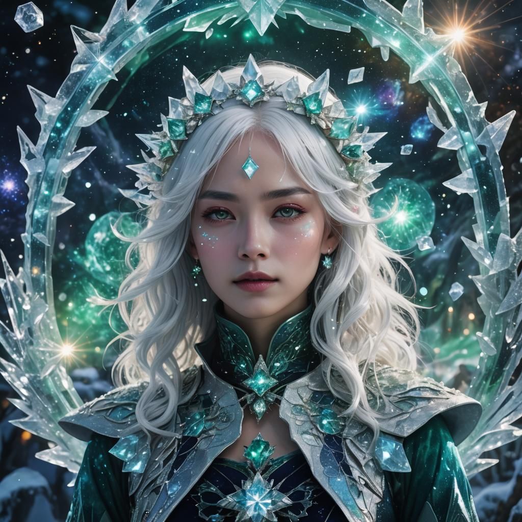 Ice Magician in Diamond Dust: Digital Illustration