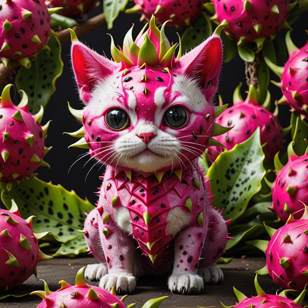 Dragon Fruit Feline Hybrid in Vibrant Colors