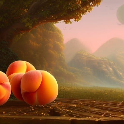 Peaches and big melons