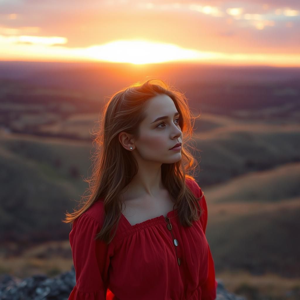 Cinematic Tennessee Sunset with Film Grain Texture