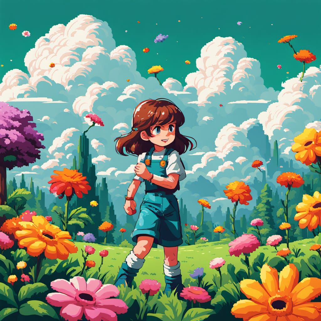 Pixel Perfect Meadow Bloom