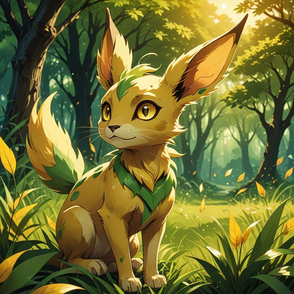 Elegant Leafeon in Lush Meadow