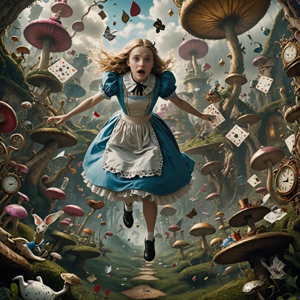 Alice Falling Into Wonderland: Digital Matte Painting