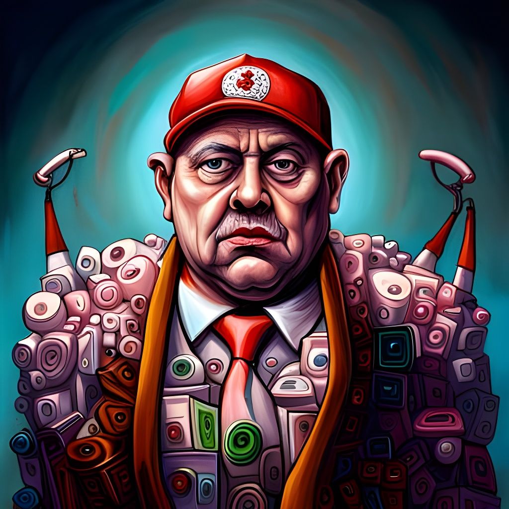 Intricate Portrait of a Garbage Man in Latin American Style