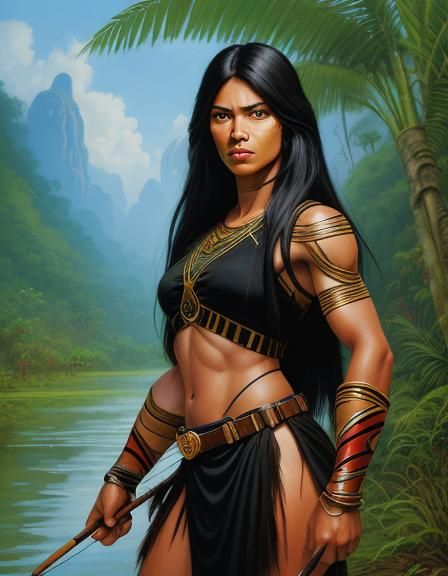 Amazon Warrior - Preset: Oil Painting