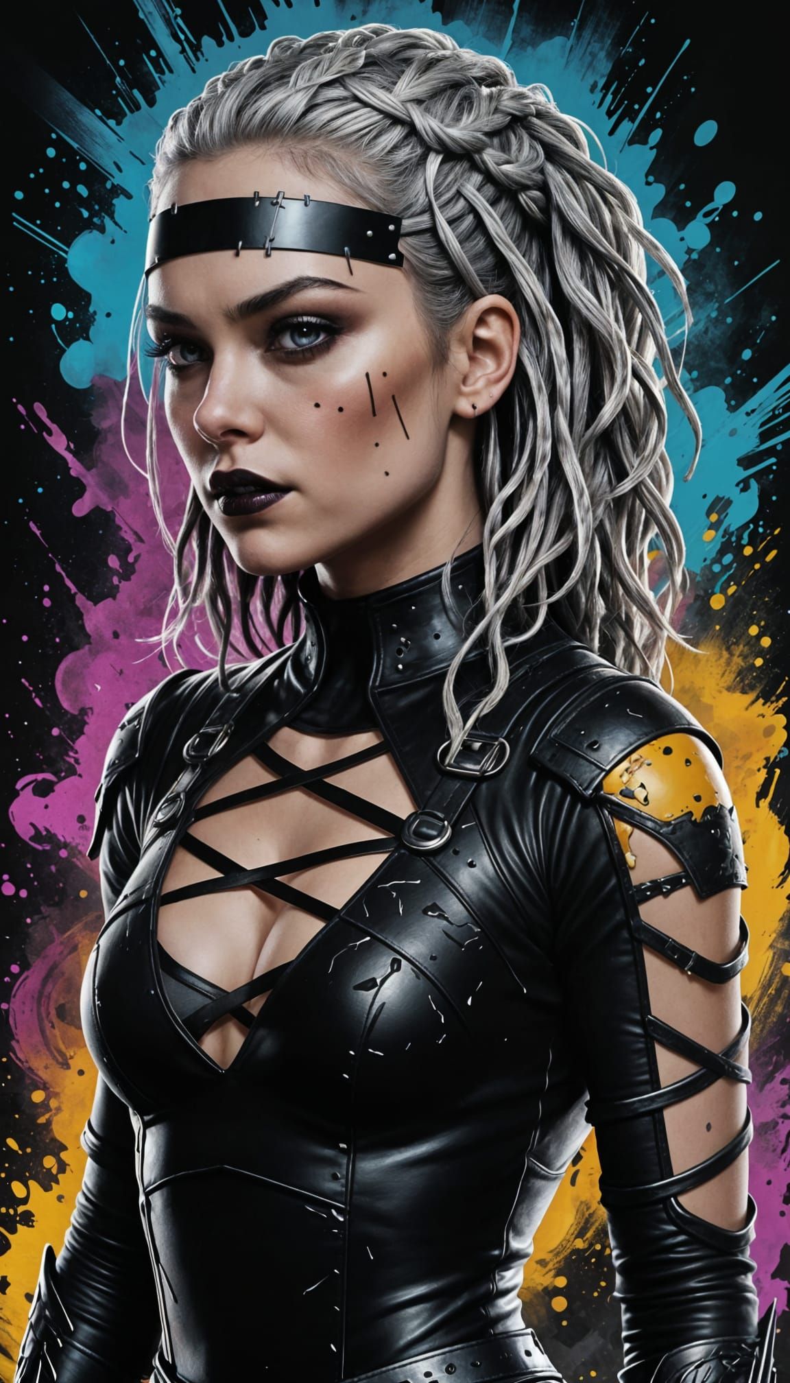 Negasonic Teenage Warhead in Dark Cyberpunk Style