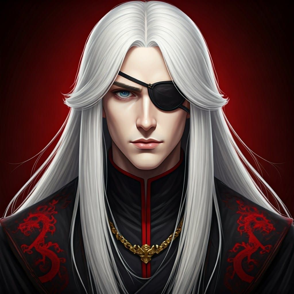 One Eyed Prince Regent in Black Doublette with Red Dragon