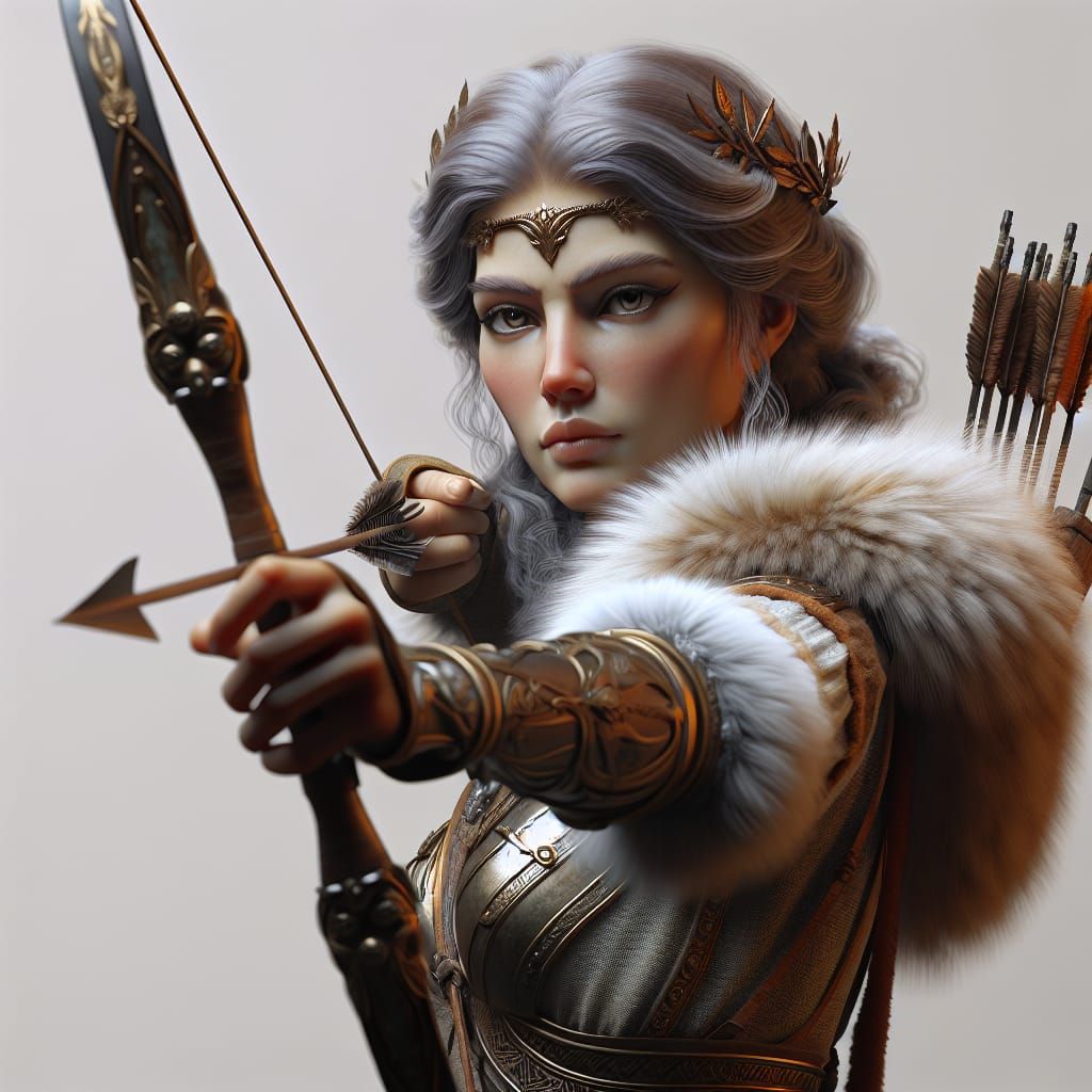 Artemis, Goddess of the Hunt, Ready to Strike