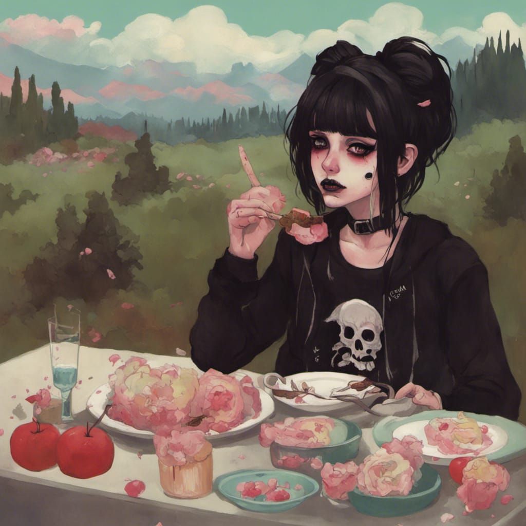 Pastel Goth Kawaii Magazine Cover