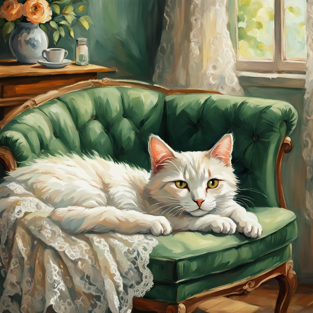 Cozy Armchair Corner in Neo-Impressionist Style