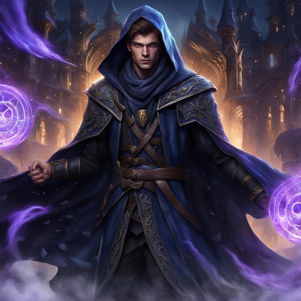Fantasy Portrait of a Man with Purple Eyes