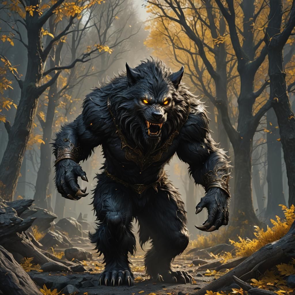 Detailed Werewolf Concept Art in 8K Resolution