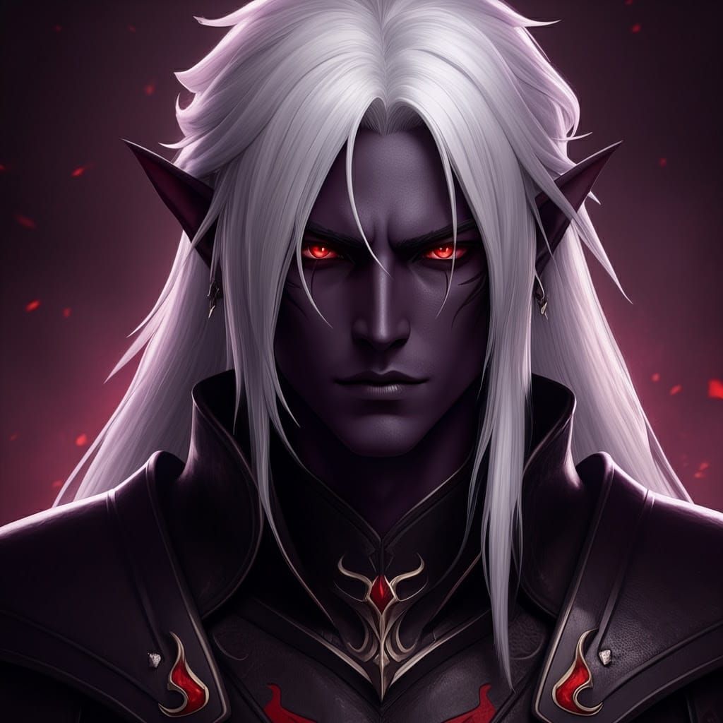 Drow Elf Rogue in Anime 3D Art Style