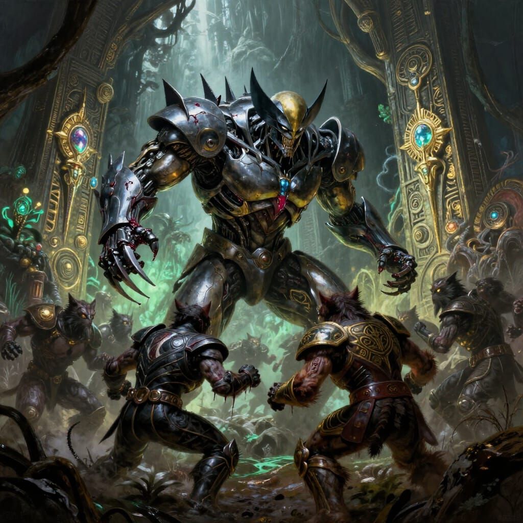 Wolverine-Terminator vs ThunderCats in Grimdark Cavern