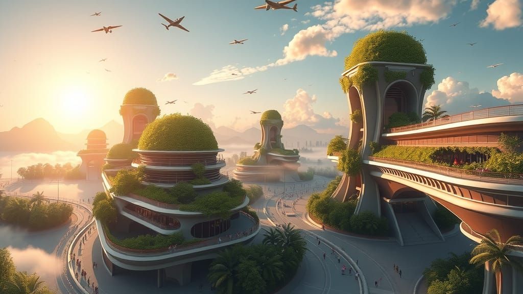 Utopian Future in Frutiger Aero Environment