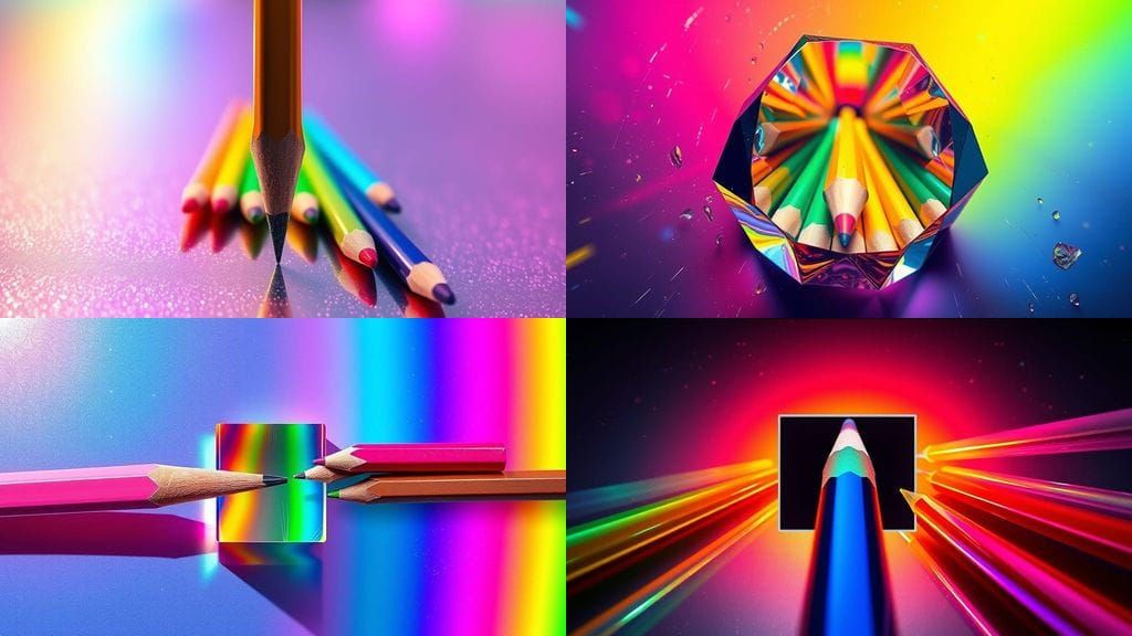 Prismatic Pencil Rainbow: Vibrant Modern Digital Art