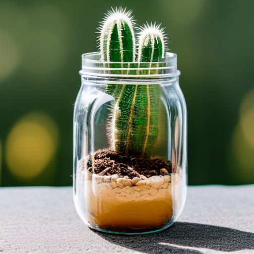 Desert Landscape Inside Glass Jar