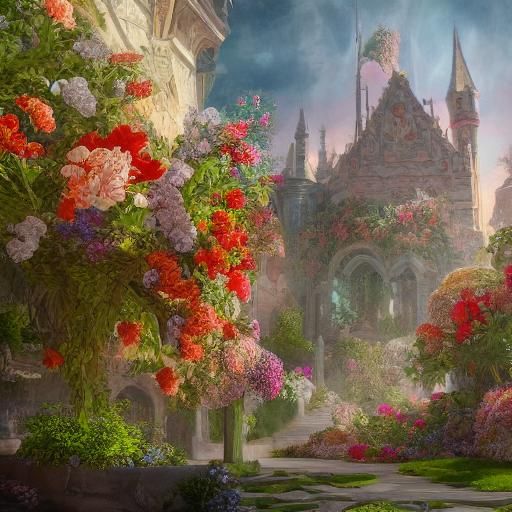 Vibrant Bouquet Oil Painting in Baroque Style