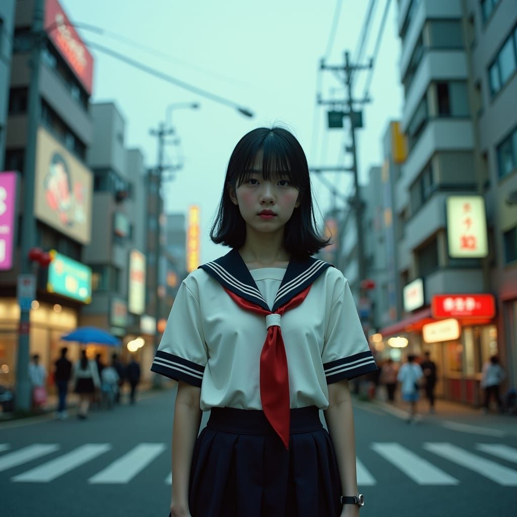 Melancholic Schoolgirl in Tokyo: 90s Film Aesthetic