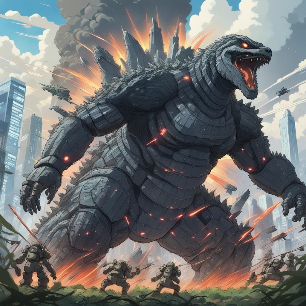 Godzilla vs Mechs: Anime Key Visual