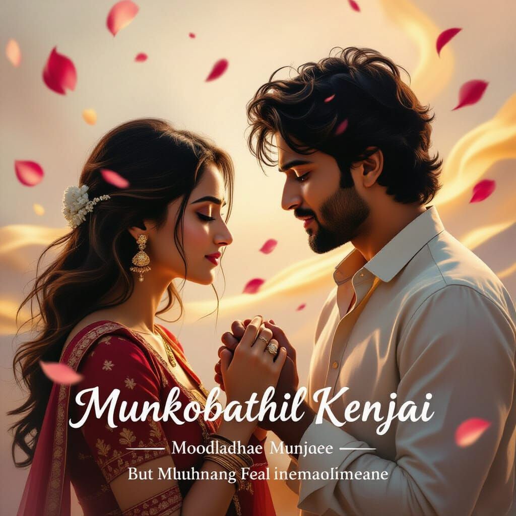 Emotional South Asian Couple Painting with Longing and Tensi...