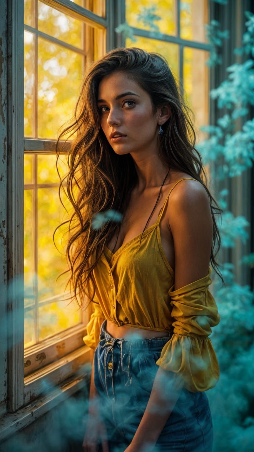 Woman at Window in Bauhaus Style