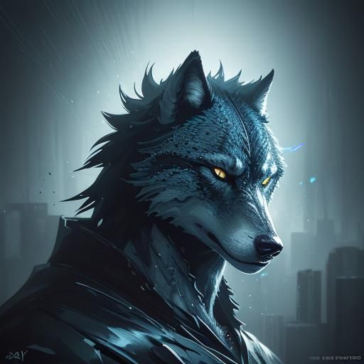 Anime Wolf Girl Portrait in Detailed 3D