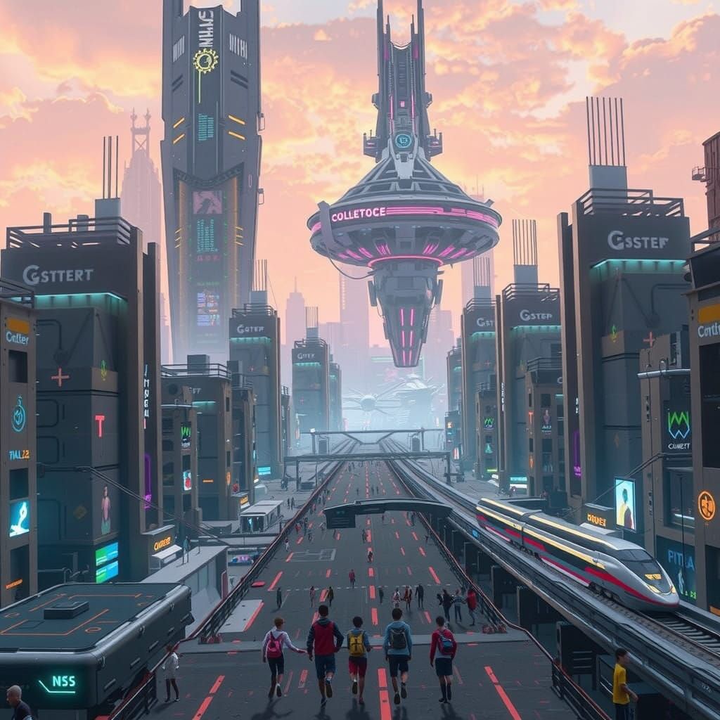 Hyper-Realistic Cyberpunk Metropolis with Futuristic Archite...