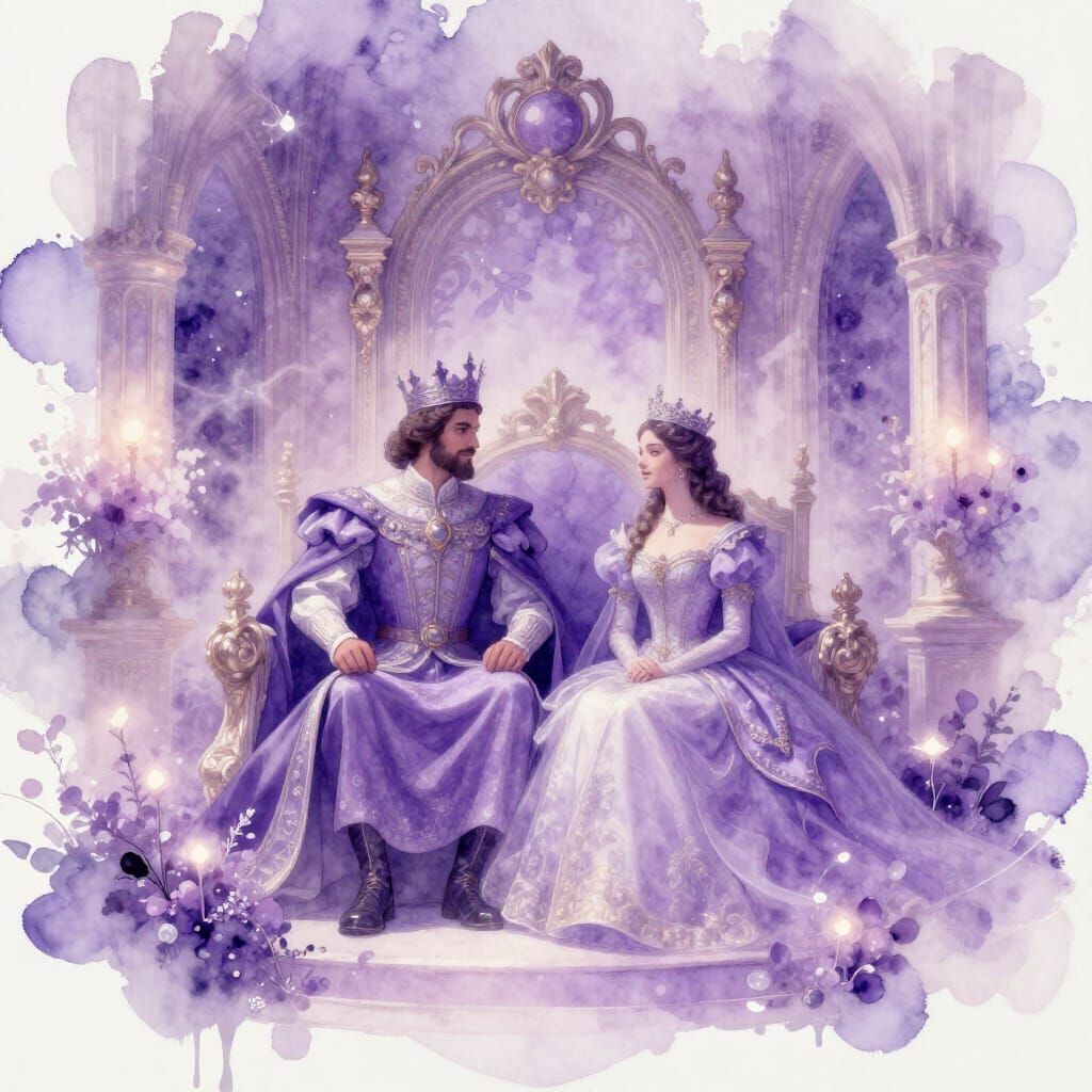 Purple Baroque Royalty in Castle Throne Room