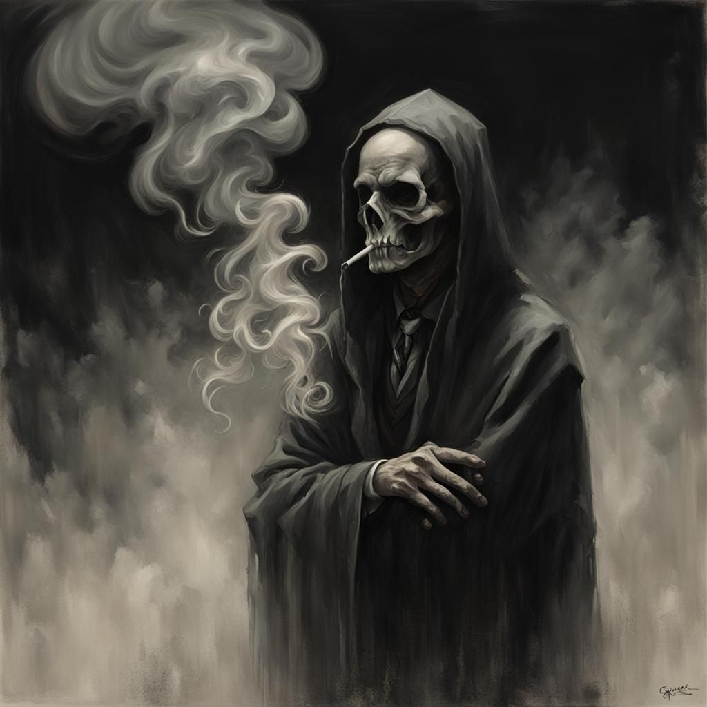 Smoky Mourning in Sinister Fantasy Art Style