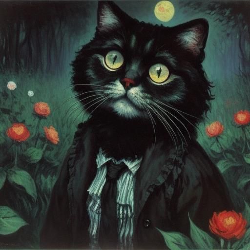 Eerie Horror Scene in Impressionist Style