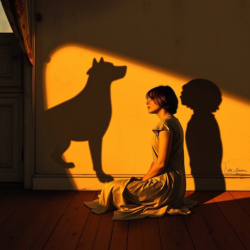 Whimsical Twilight Realm with Shadow Canines